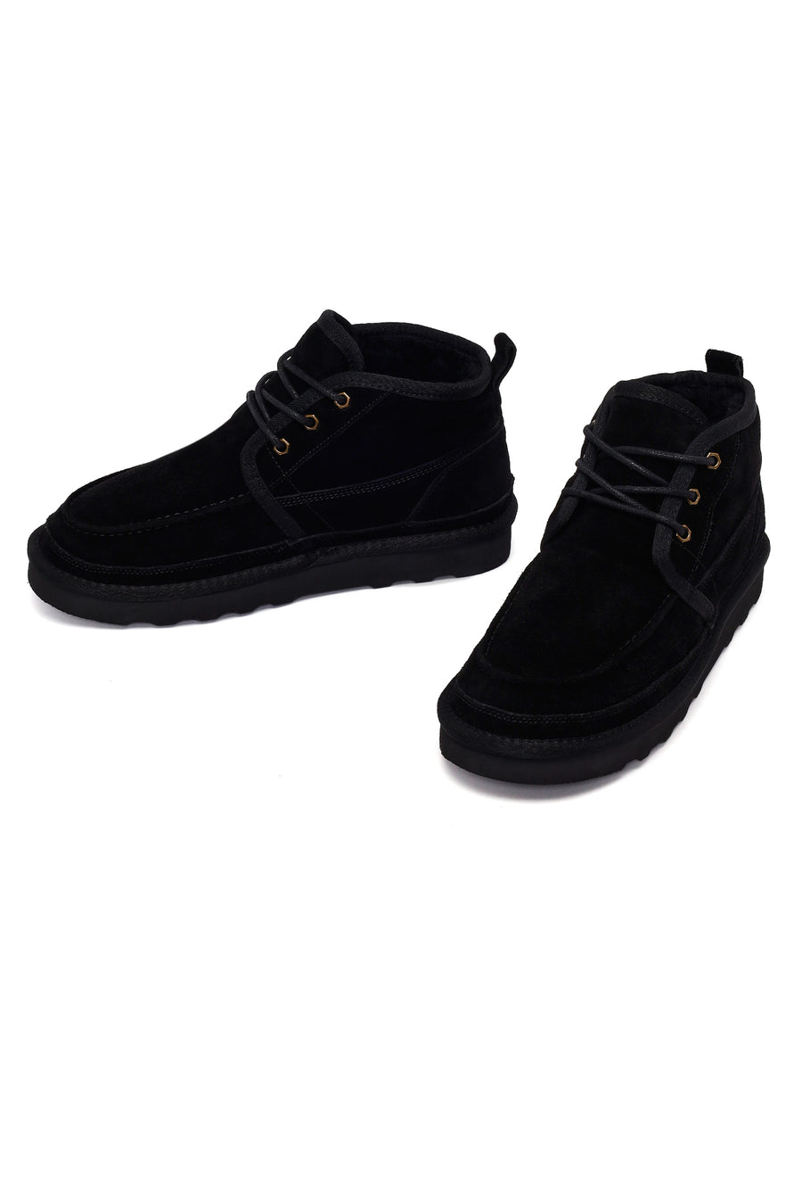 Male Black Lace-up Suede Casual Boots