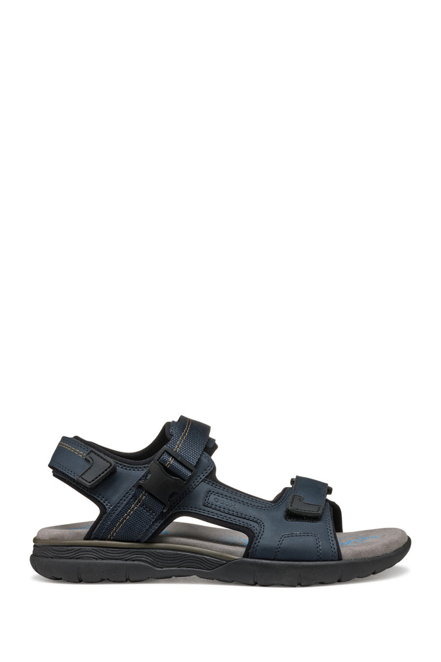 Geox Men's Navy Blue U Spherica Ec5 B- Nbk Synt.Le Double Strap Fabric Sandals U55ELB000EKC4002 | Derimod