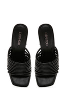 Women's Black Thick Heeled Slippers | Derimod