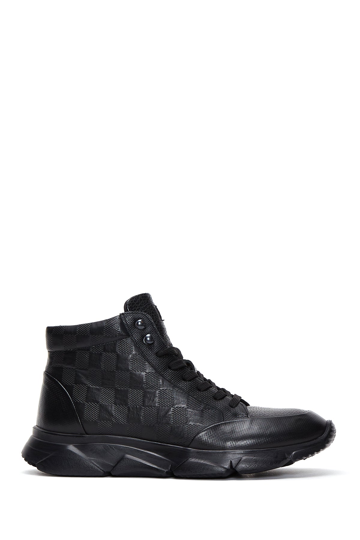 Men's Black Leather Ankle Sneaker Boots 22WFD610614 | Derimod