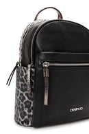 Women's Black Leopard Backpack | Derimod