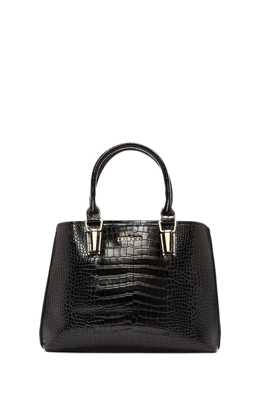 Women's Black Long Strap Crocodile Handbag