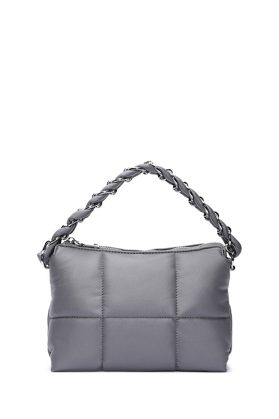 Women's Gray Quilted Crossbody Bag