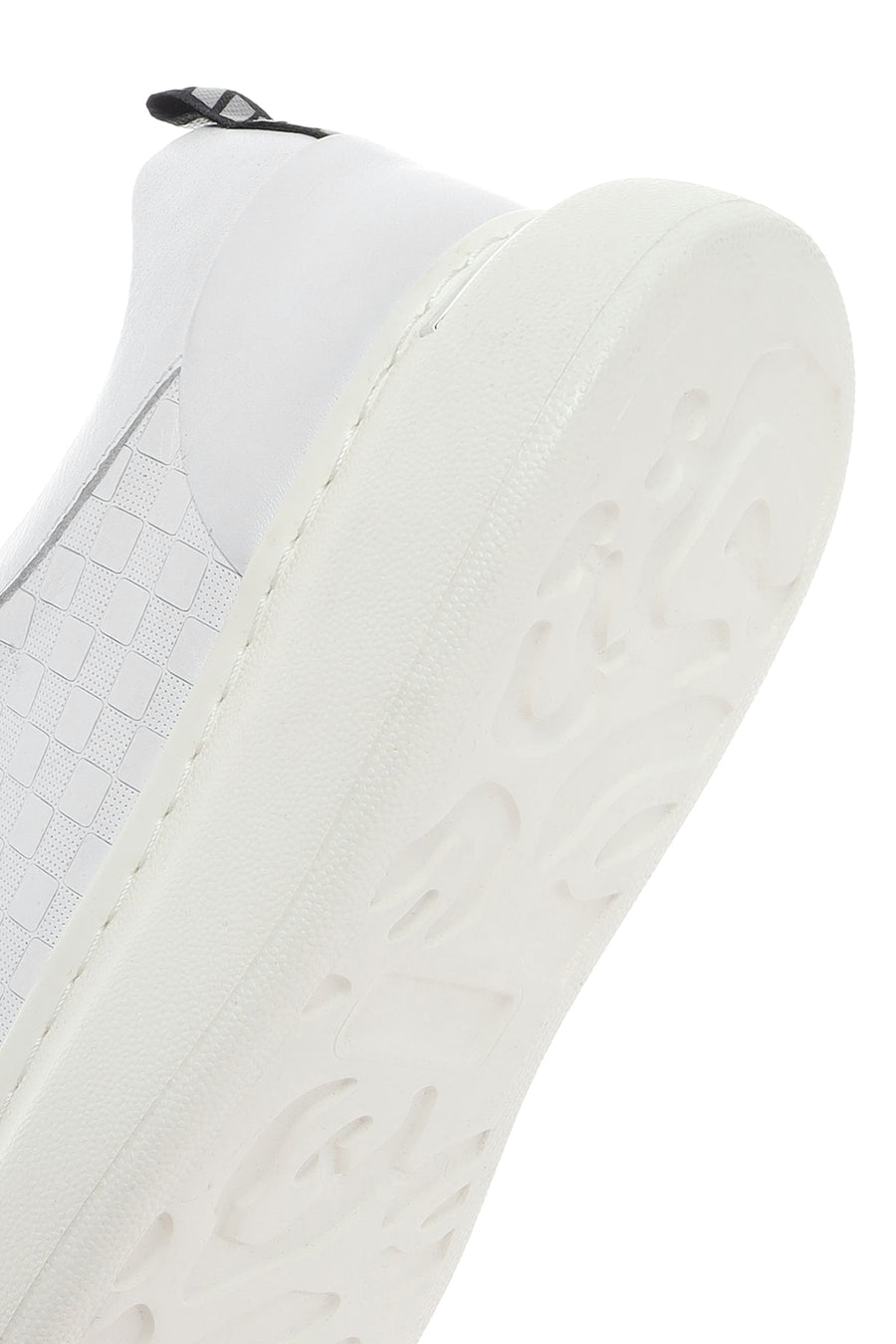 Erkek Beyaz Bağcıklı Kalın Tabanlı Deri Sneaker