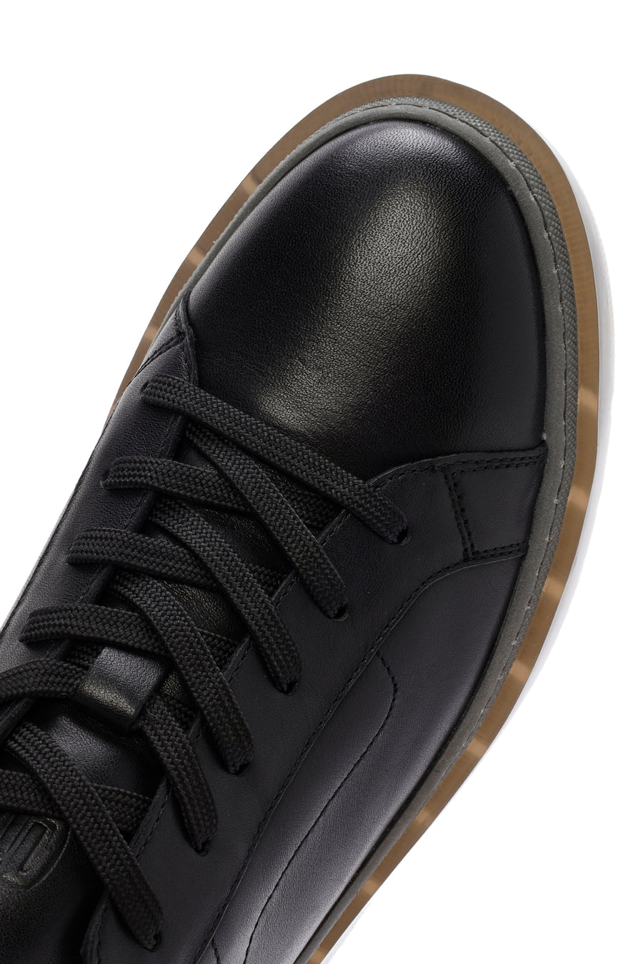 Men's Black Lace-up Leather Sneaker
