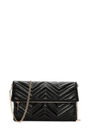 Women's Black Long Chain Strap Quilted Clutch Bag | Derimod