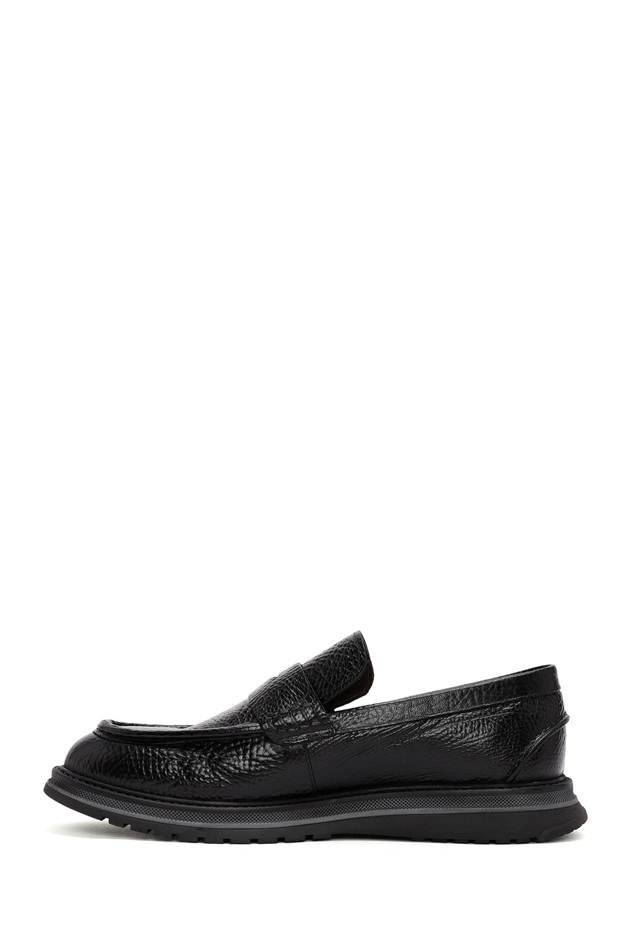 Men's Black Leather Casual Loafer