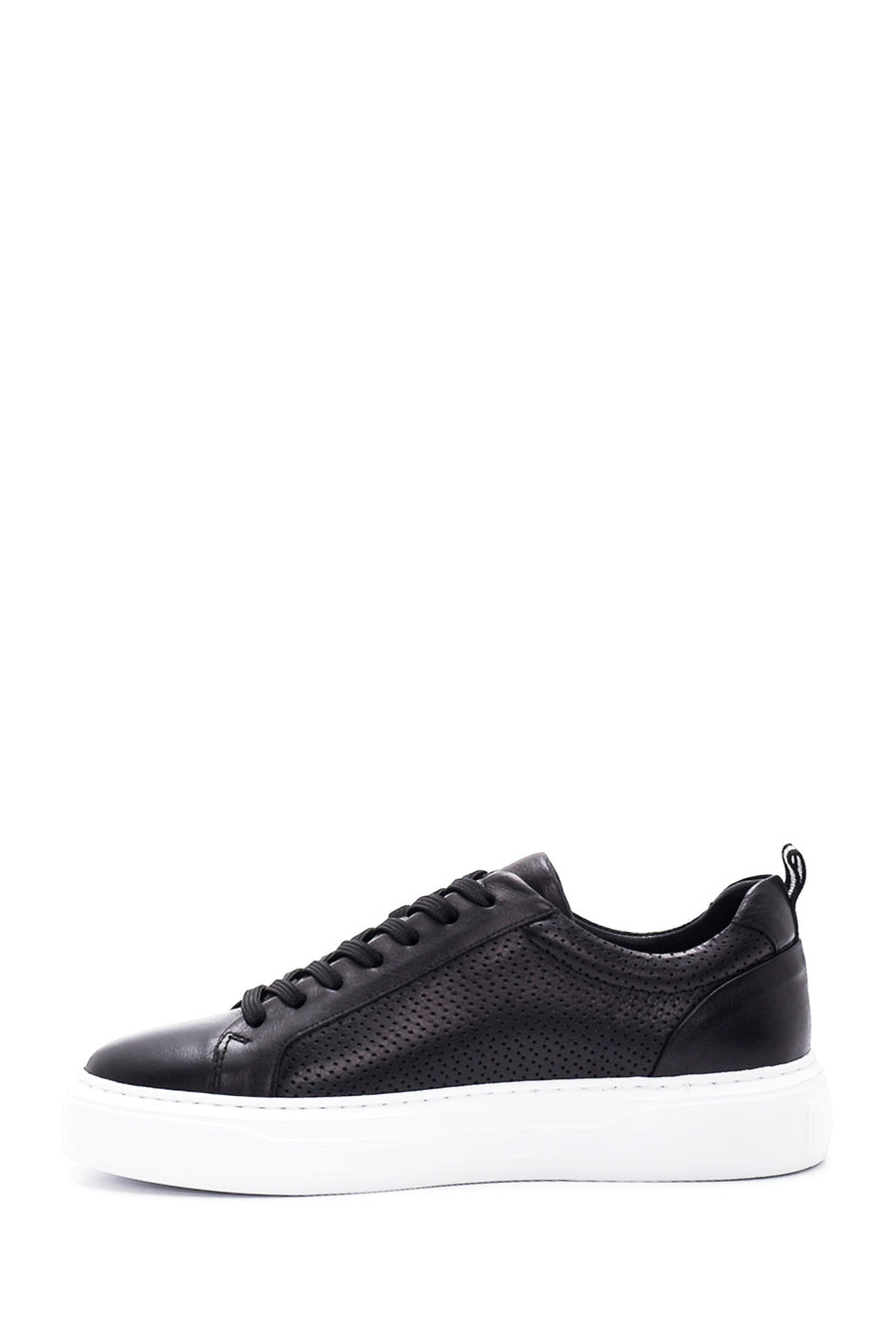 Men's Black Lace-up Leather Sneaker