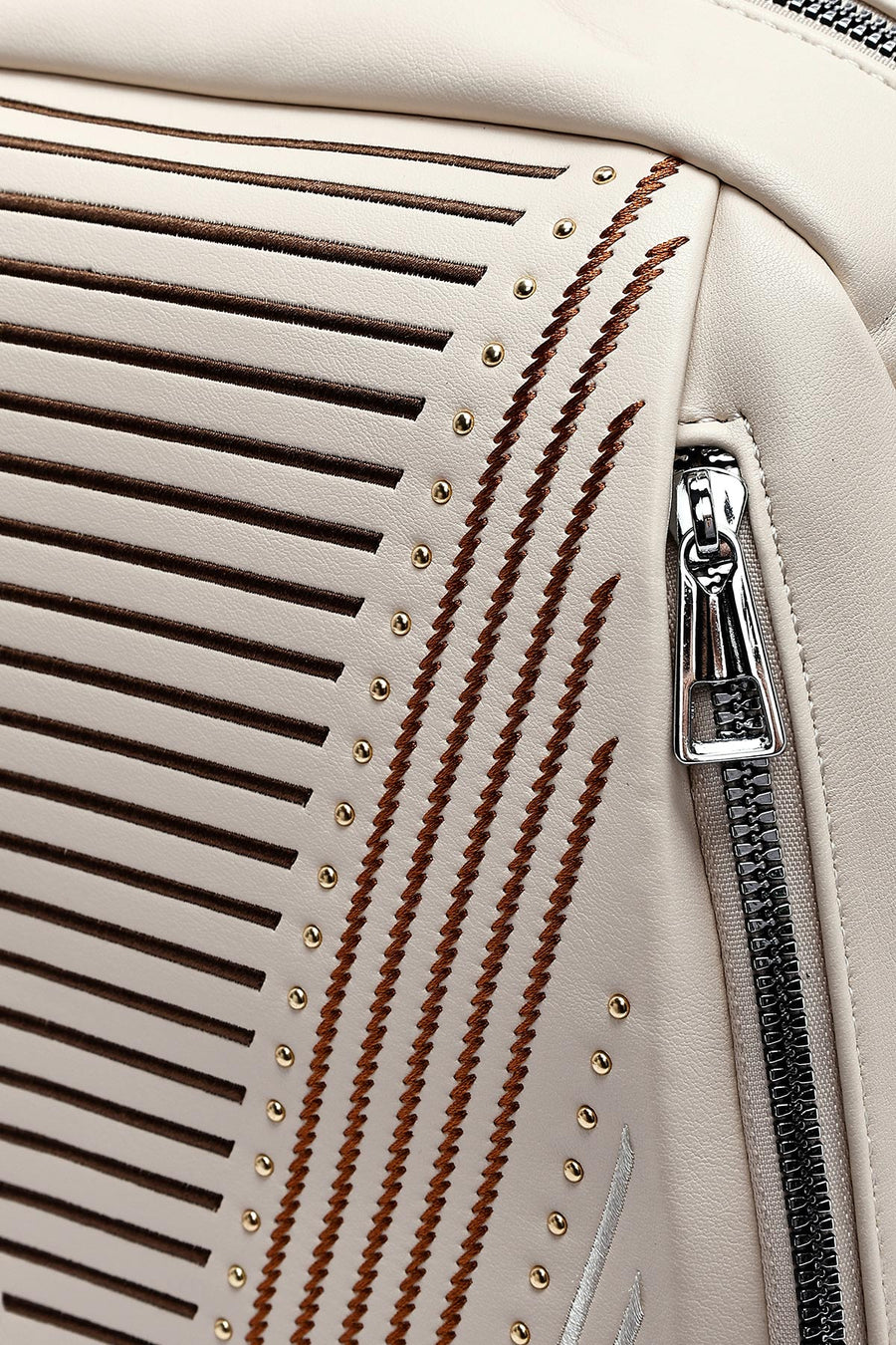 Woman Cream Printed Backpack