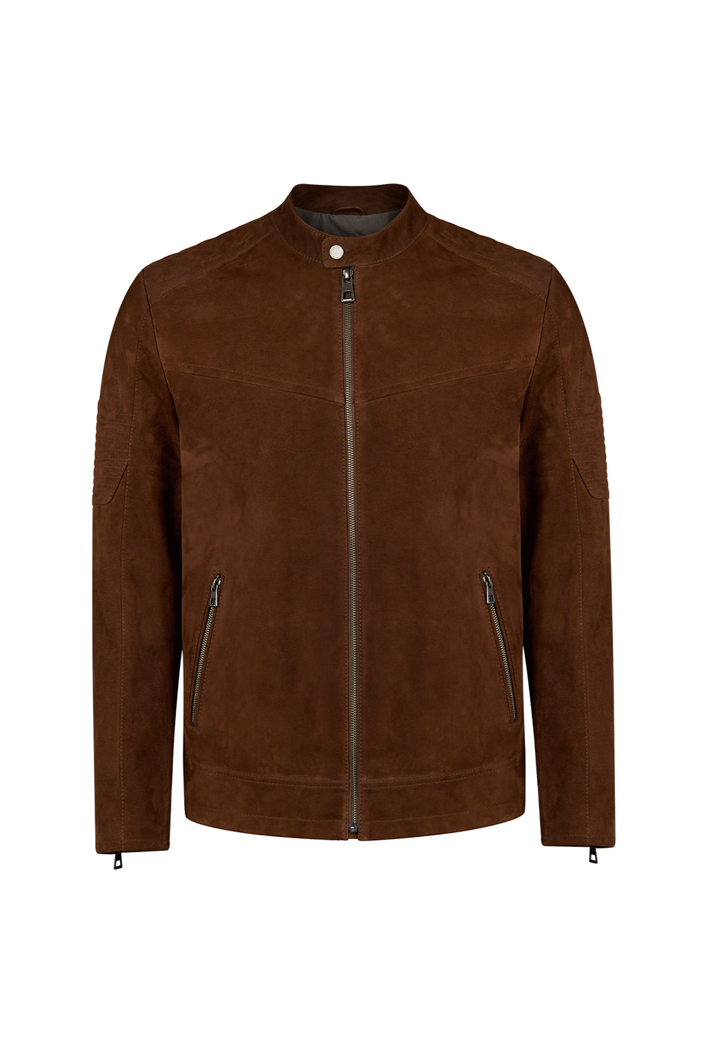 Howard Erkek Kahverengi Slim-Fit Süet Deri Ceket