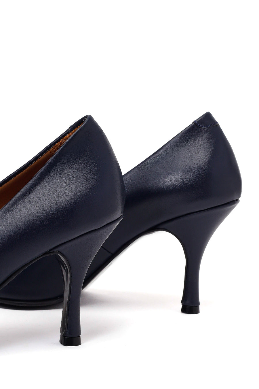 Kadın Lacivert İnce Topuklu Deri Stiletto