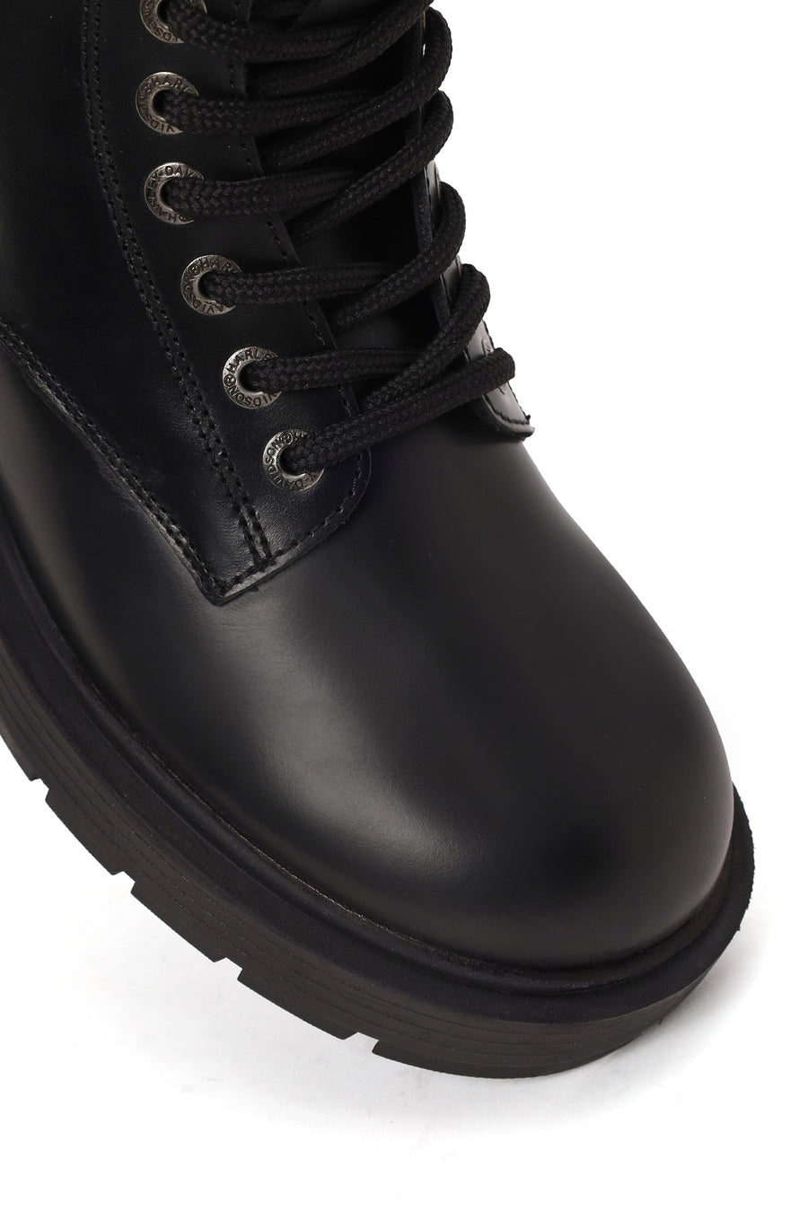 Harley Davidson Woman Black Cree Zip Closure Leather Combat Boots