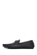 Men's Black Leather Buckle Casual Loafer | Derimod