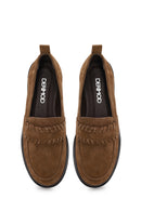 Kadın Taba Süet Deri Maskülen Loafer | Derimod