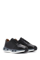 Men's Black Thick Sole Lace Up Leather Sneaker | Derimod