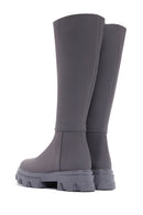 Women's Gray Zippered Thick Soled Boots | Derimod