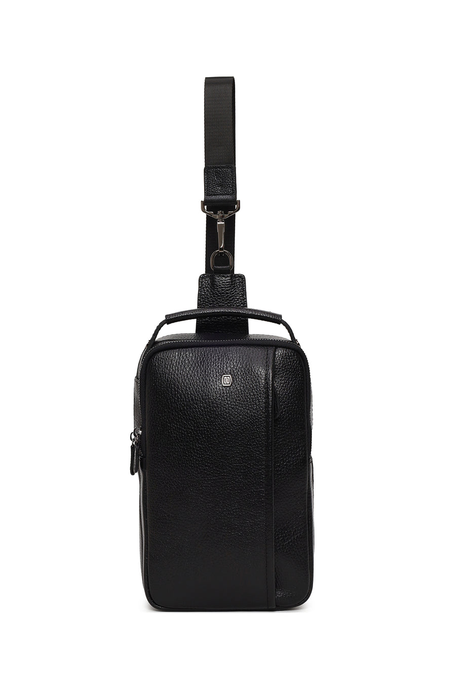 Male Black Leather Mini Crossbody Bag 25WBD3541FT | Derimod