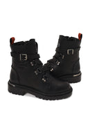 Harley Davidson Woman Black Camiel Zip Closure Leather Boots | Derimod