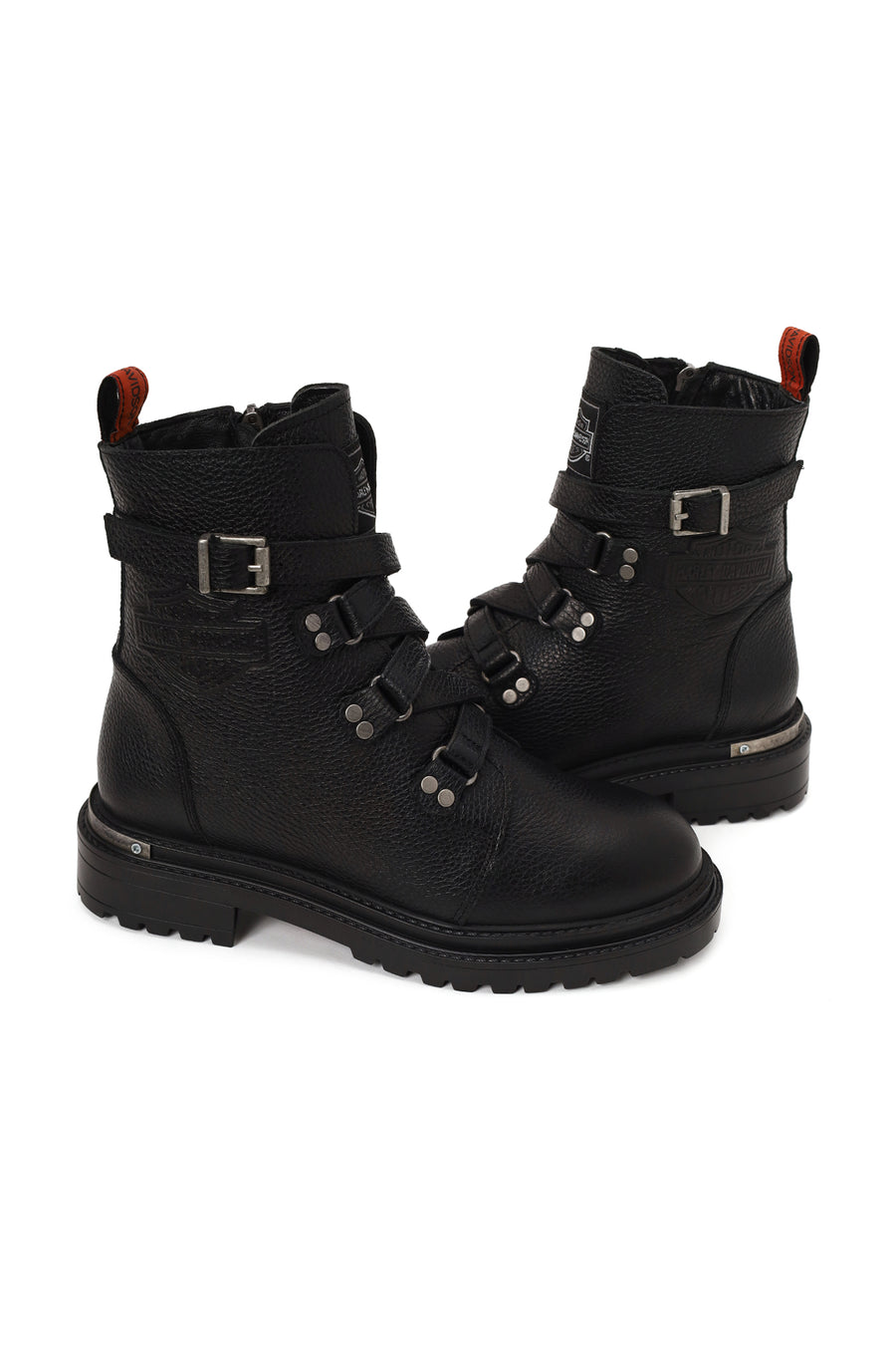 Harley Davidson Woman Black Camiel Zip Closure Leather Boots