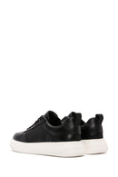 Men's Black Lace-up Thick-Sole Leather Sneaker | Derimod