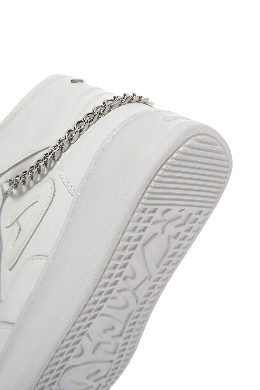 Alberto Guardiani Women's White Leather Thick Sole High Top Sneaker
