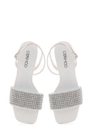 Women's White Stone Heeled Sandals | Derimod