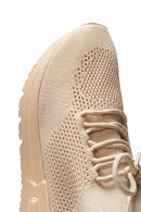 Women's Beige Thick Soled Fabric Sneaker | Derimod