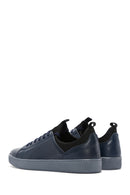 Men's Navy Blue Leather Sneaker | Derimod