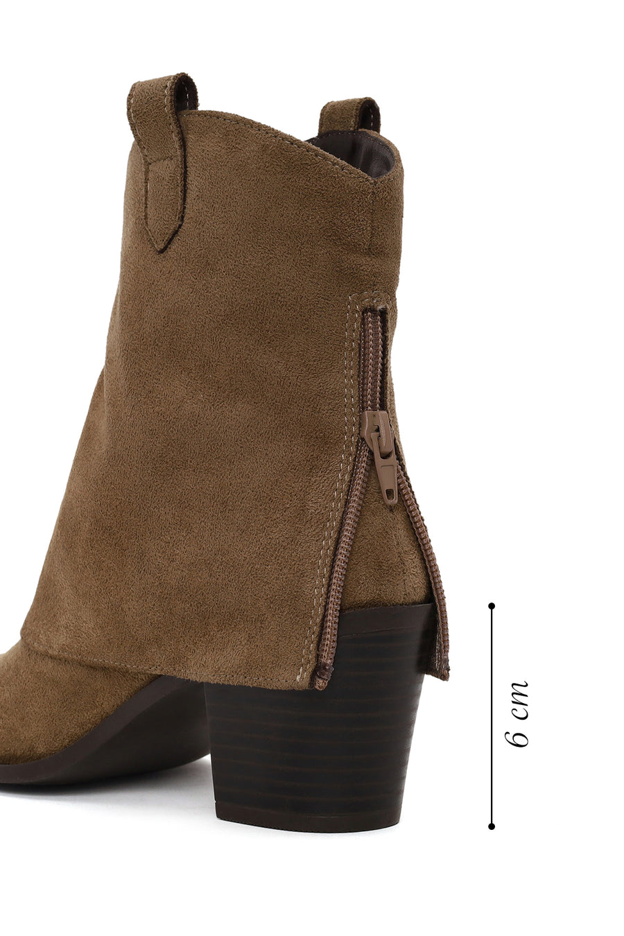 Woman Mink Thick-Heeled Suede Boots