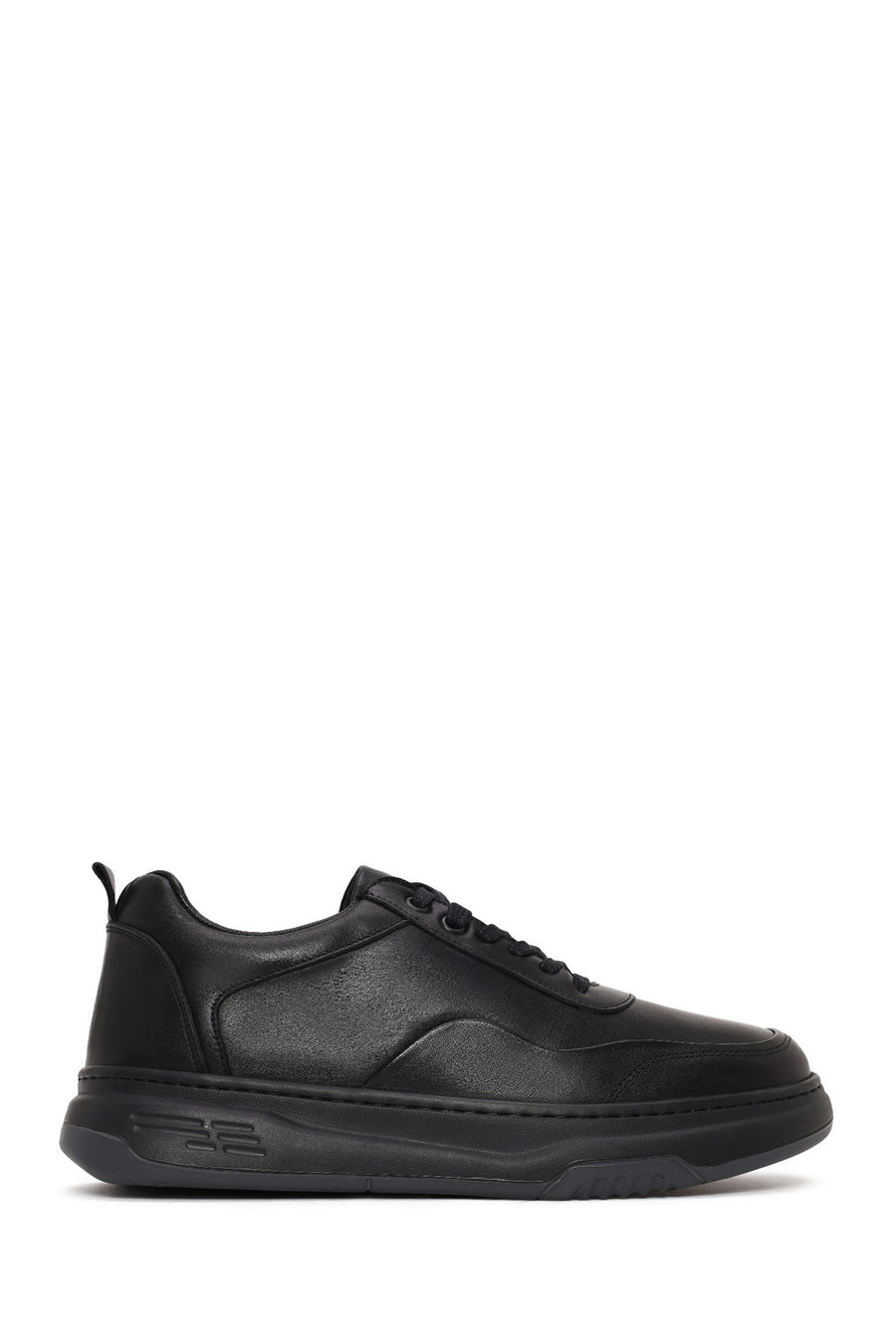 Erkek Siyah Bağcıklı Kalın Tabanlı Deri Sneaker WM790008DV | Derimod