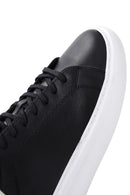 Men's Black Leather Thick Soled Sneaker | Derimod