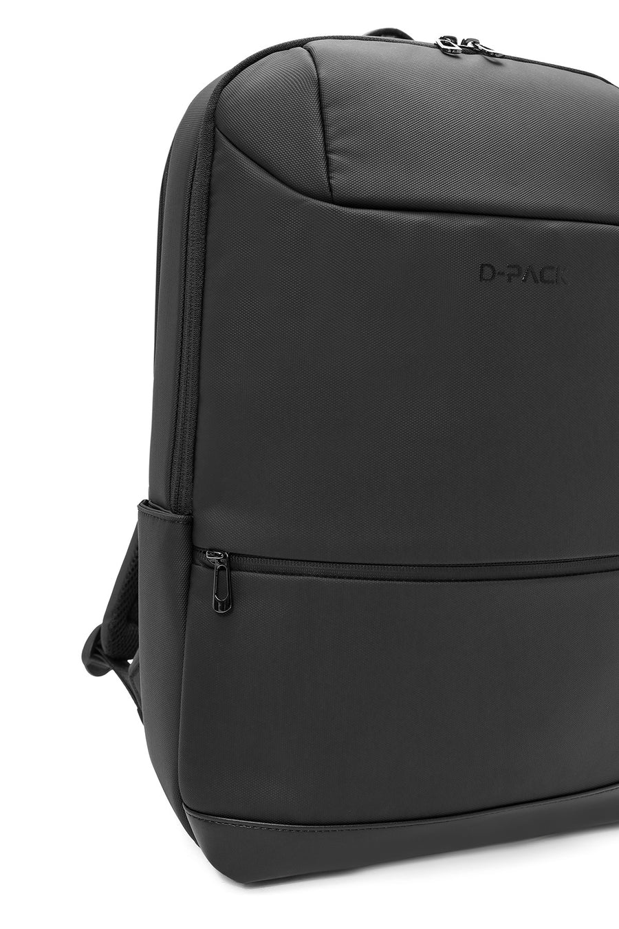 D-Pack Unisex Black Fabric Backpack