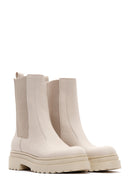 Women's Beige Thick Soled Chelsea Boots | Derimod