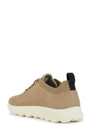 Geox Men's Beige Spherica Lace-Up Fabric Sneaker | Derimod