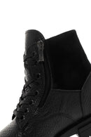 Men's Black Leather Zippered Casual Boots | Derimod