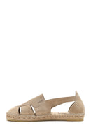 Women's Gray Suede Leather Espadrille | Derimod