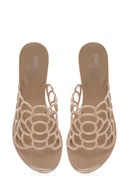 Women's Beige Patterned Jelly Slippers | Derimod