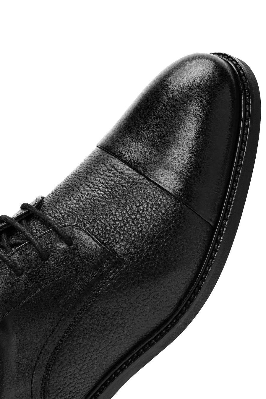 Men's Black Laced Leather Classic Shoes