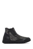 Woman Black Zip Closure Leather Comfort Boots | Derimod