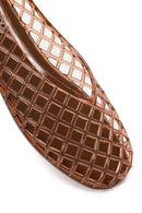 Women's Brown Jelly Ballet Flats | Derimod