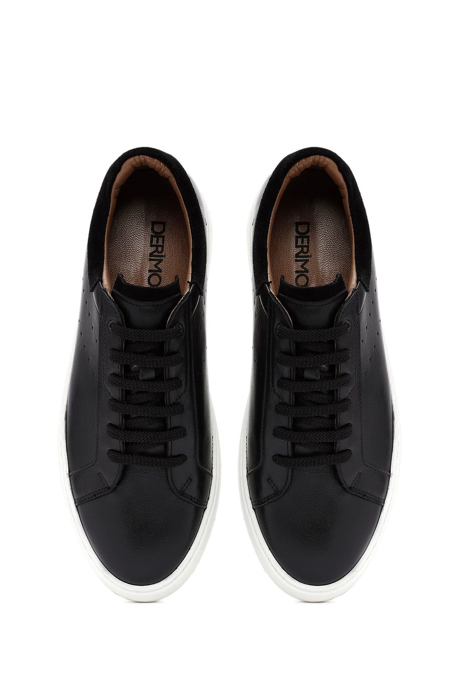 Men's Black Lace-up Leather Sneaker