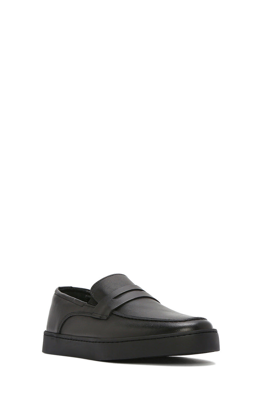 Men's Black Leather Casual Loafer