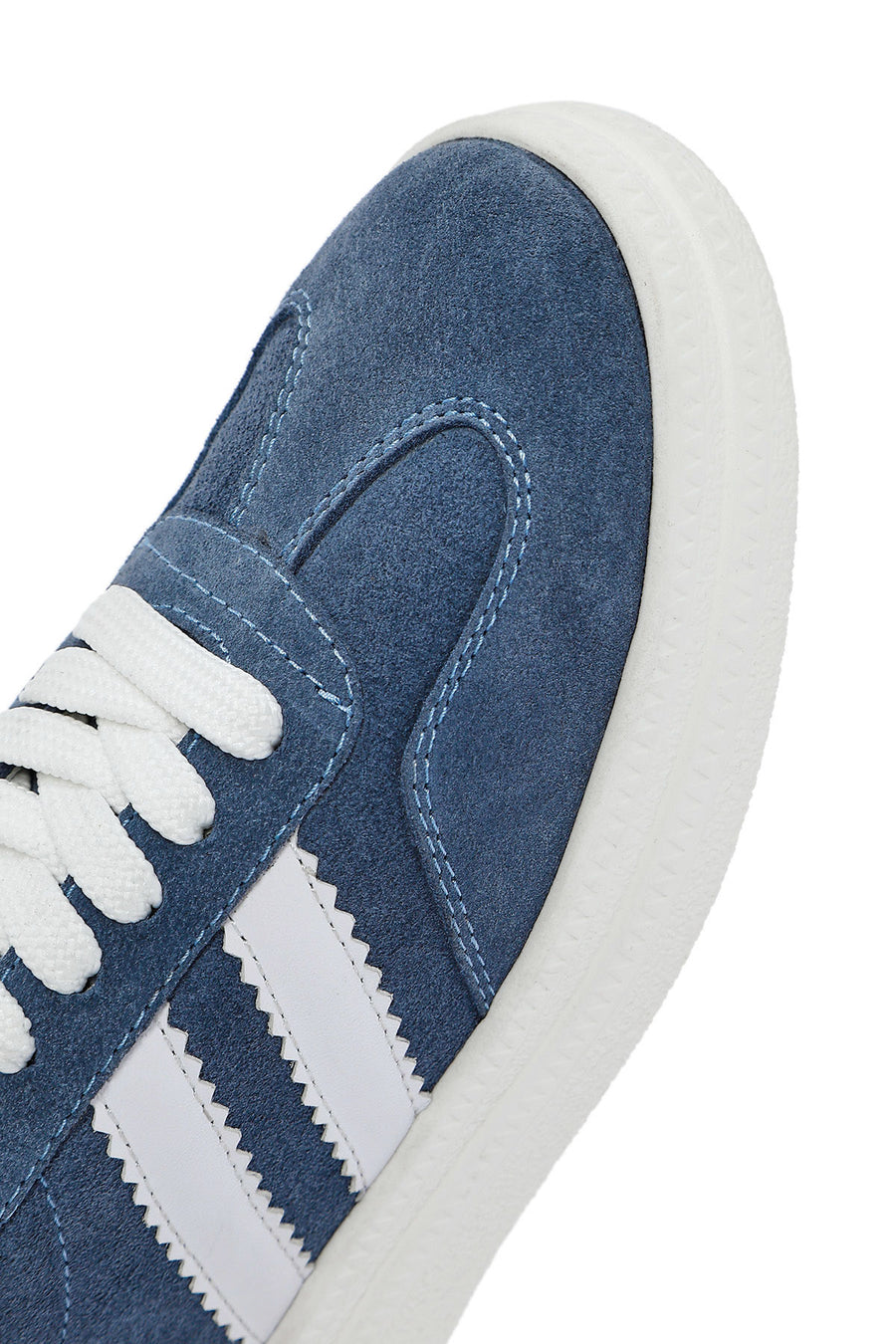 Kadın Mavi Bağcıklı Kalın Tabanlı Süet Deri Sneaker