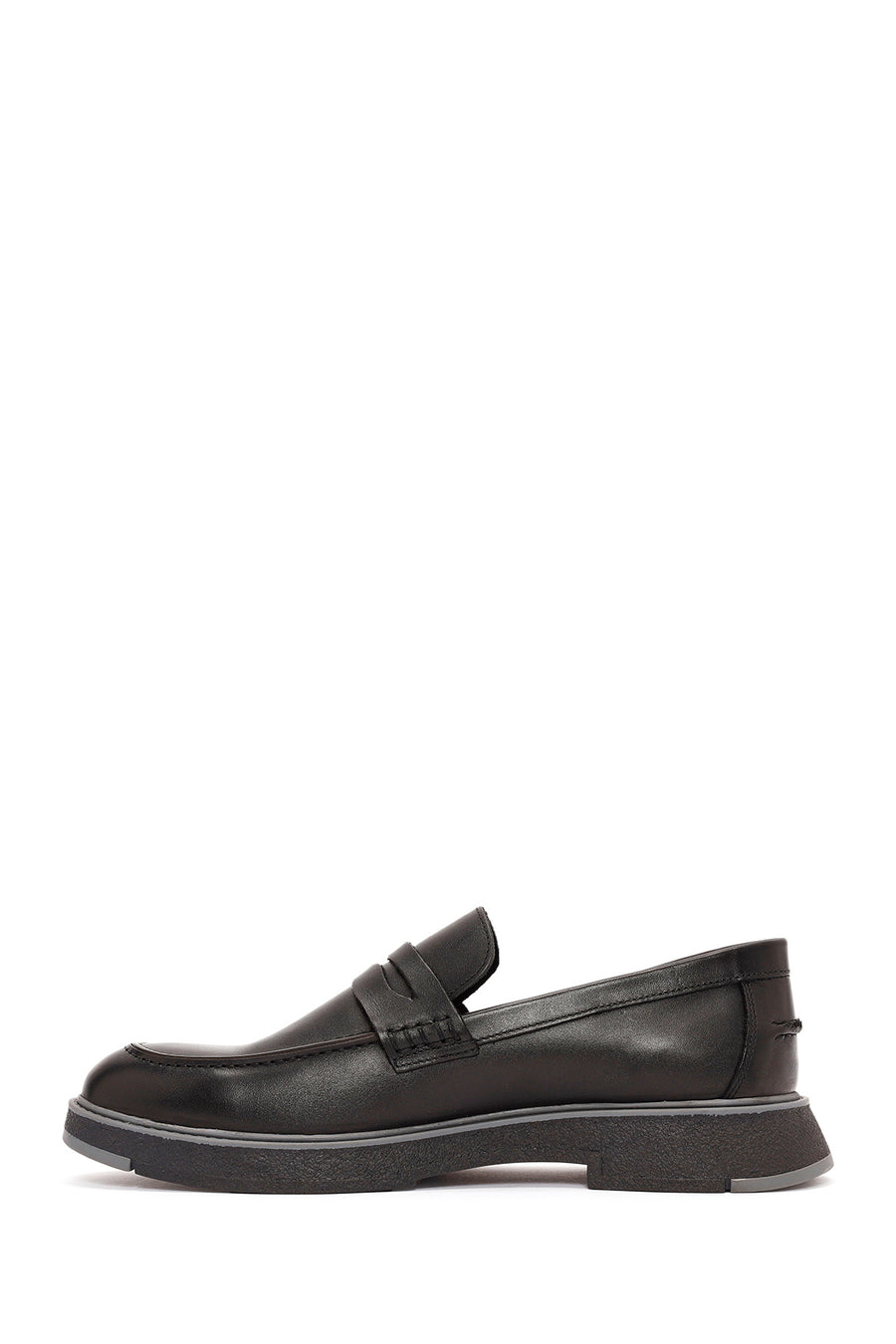 Men's Black Leather Casual Loafer