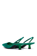 Women's Green Pointed Toe Heeled Shoes | Derimod