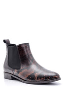 Women's Snakeskin Patterned Leather Boots | Derimod