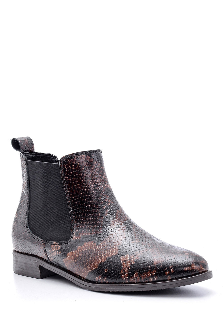 Women's Snakeskin Patterned Leather Boots