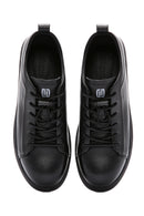 Men's Black Lace-up Leather Sneaker | Derimod