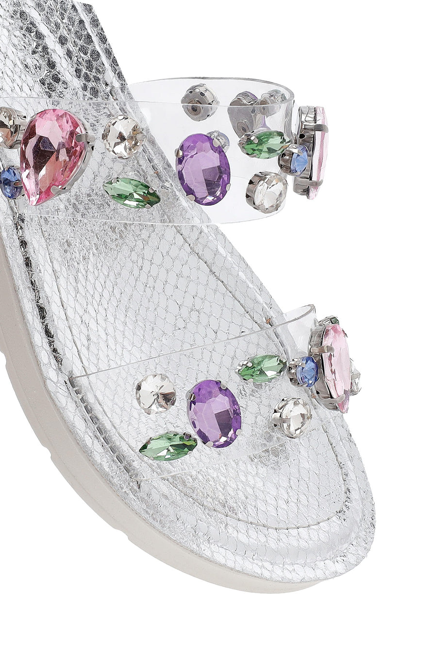 Women's Multicolored Stone Slippers