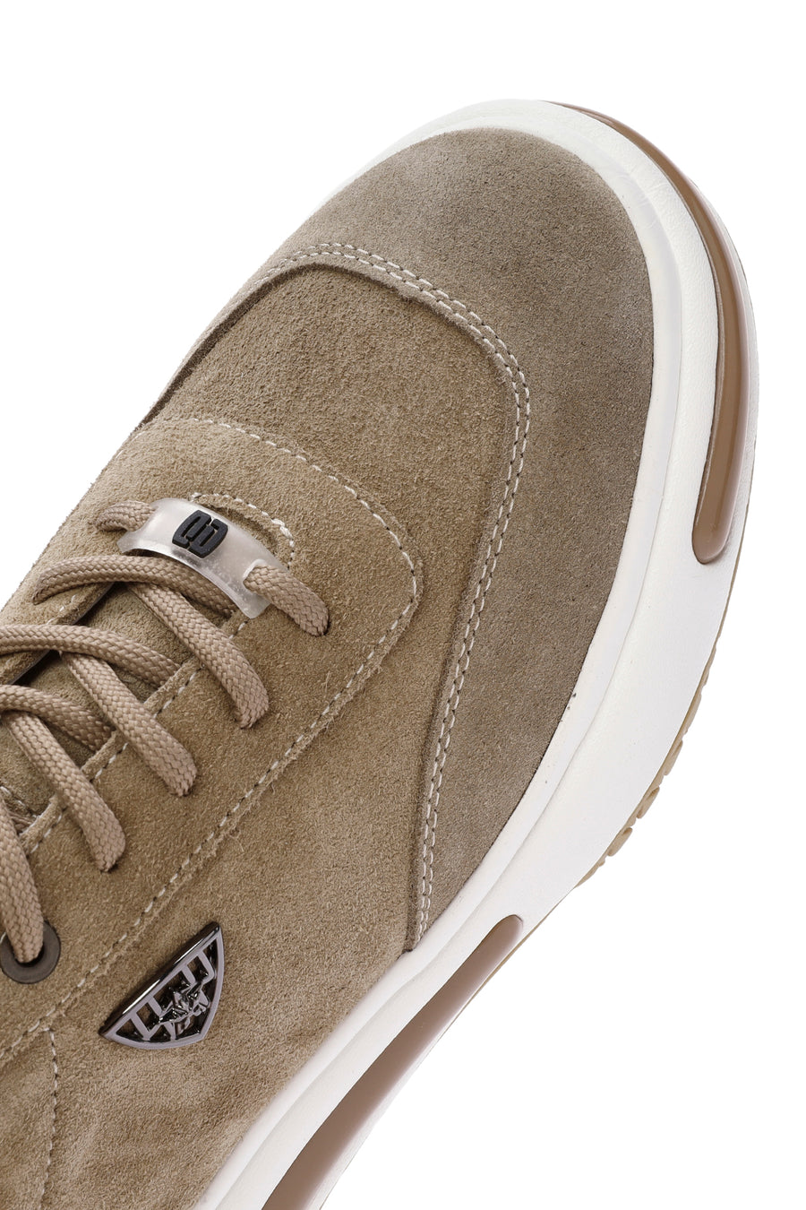 Men's Mink Thick Sole Lace-up Suede Leather Sneaker